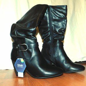 Black, high heel boots.